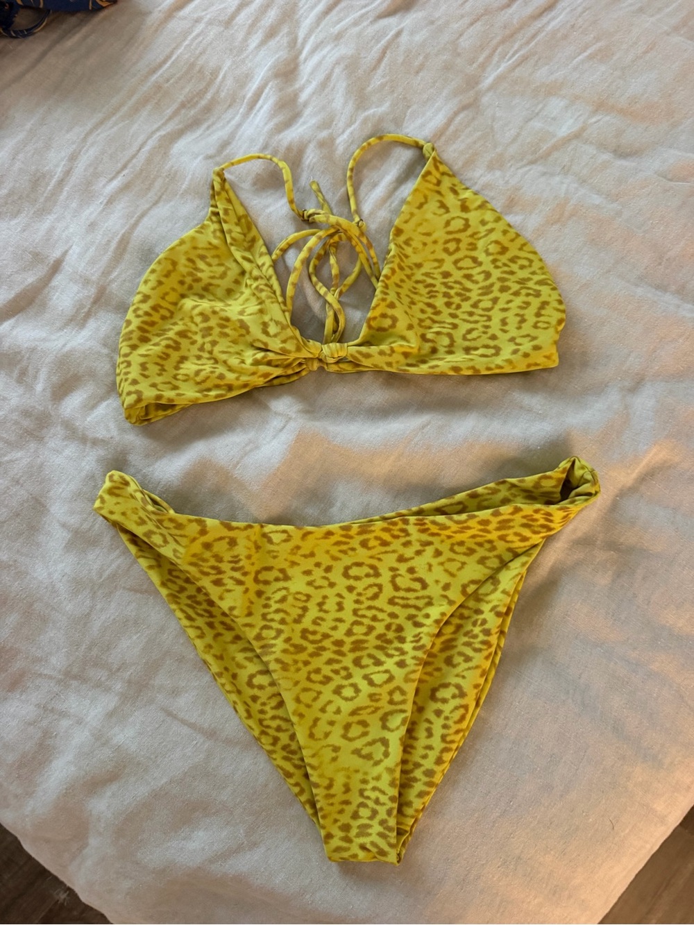 Skatie Yellow Leopard Print Bikini SET - Sarah Top & Cheryl Bottom